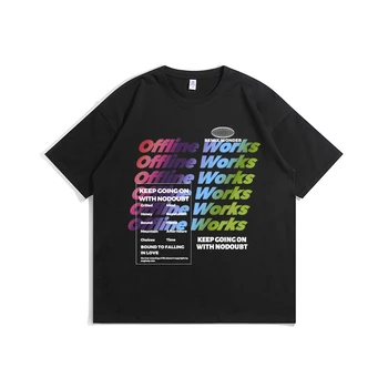мужская футболка модная летняя хип-хоп одежда скейт цветная буква 3d печать с цифровым скейтбордом мужская рубашка с коротким рукавом str