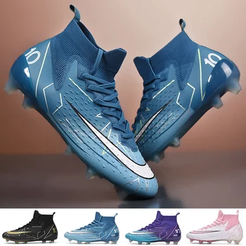 Мужские футбольные бутсы Футбольная обувь с высоким щиколоткой для детей Спортивная обувь для тренировок на траве Общество футбольной обуви 2024