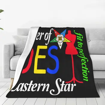 Мягкое одеяло Путешествия Стиль Oes Орден Восточной звезды Постельное белье Бросает красочный логотип Фланелевое покрывало Стул Веселый диван-кровать