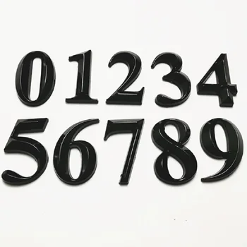 Наклейка для домашнего офиса Адрес Дверная этикетка 5 см Тип для похудения Черный дом Номер Наклейки Ворота Цифры от 0 до 9 Пластиковая номерная бирка