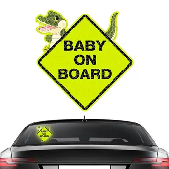  Наклейка для ребенка на борту Наклейка для автомобилей Забавная наклейка с предупреждением о безопасности Светоотражающие наклейки для уведомлений Наклейка ночной безопасности