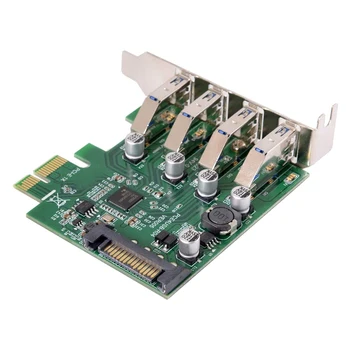 Низкопрофильный 4-портовый концентратор PCI-E-USB 3.0 Адаптер платы расширения PCI Express 5 Гбит/с USB1.1/2.0/3.0 Работа