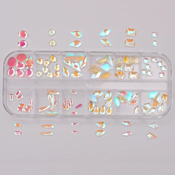 Новая красота Прозрачный рай Нерегулярные плоские стразы 3D DIY Стеклянные блестящие аксессуары для украшения ногтей Кристалл
