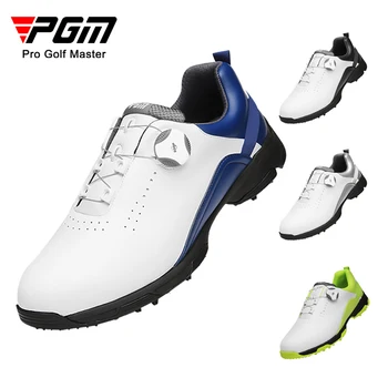 Новые кроссовки для гольфа PGM Мужская водонепроницаемая дышащая спортивная обувь Вращающиеся шнурки на пуговицах Противоскользящие кроссовки Мужская повседневная обувь