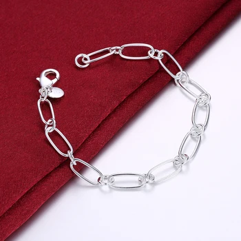  Новые популярные браслеты из стерлингового серебра 925 пробы Круглая цепочка для женщин Леди Мужчины Классический подарок для свадебной вечеринки Модные ювелирные изделия