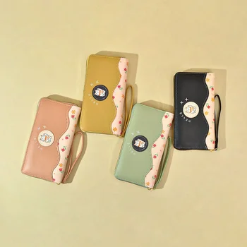 Новый кошелек Женская молния Длинная корейская сумка для мобильного телефона Большая емкость Мультяшная мода Смена Клип Сумка