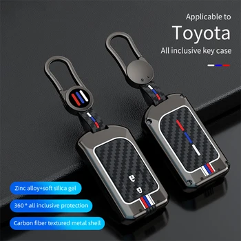 Новый металлический цинковый сплав + силиконовый чехол для автомобильного ключа для Toyota yaris vios 2/3 кнопки