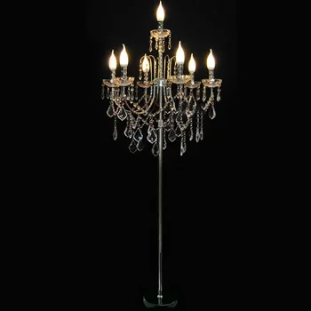 Новый роскошный классический золотой / хромированный хрустальный торшер K9 светодиодный интерьер спальни и гостиной домашнее освещение вертикальная настольная лампа