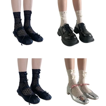 Новый стиль JK Носок Лолита Кружевной Короткий Носок Для Женщин Банты Носок Jk Чулки Белый Носок Для Женщин Трубчатый Носок Ножной Браслет Носок