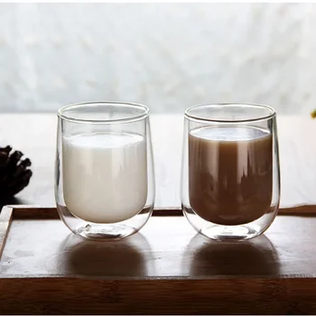 Новый стиль Креативные изолированные стеклянные кружки с двойными стенками Термостеклянные стаканы для чашек с двойным дном Завтрак Кофе Молоко Посуда