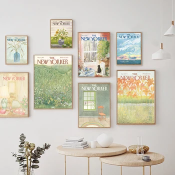Нью-Йорк Настенное искусство Абстрактные цветочные картины на холсте Скандинавские плакаты и принты Настенные картины для декора гостиной