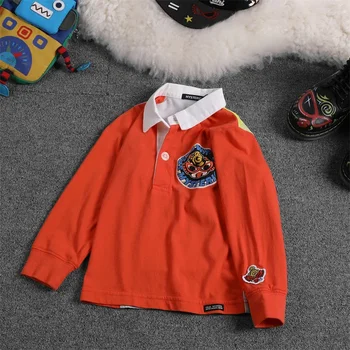 Одежда для мальчиков 2023 Осень / зима Модный бренд Детская хлопковая детская хлопковая футболка с длинным рукавом