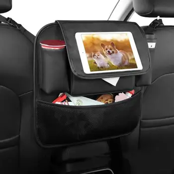  Органайзер на заднем сиденье автомобиля Кожаная универсальная сумка для хранения на заднем сиденье Сумка для хранения спинки автокресла Протектор спинки сиденья