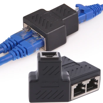  от 1 до 2 путей LAN Ethernet сетевой кабель RJ45 Female Splitter Connector Adapter для док-станций для ноутбуков