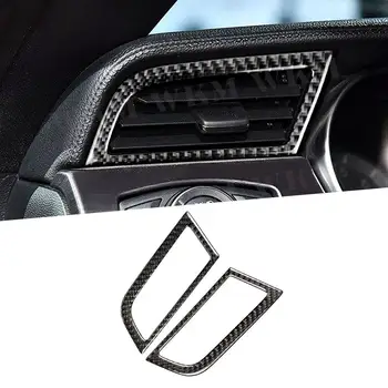 Отделка салона автомобиля из углеродного волокна Боковой вентиляционный выход кондиционера Декоративная крышка Рамка для Ford Mustang 2015-2019