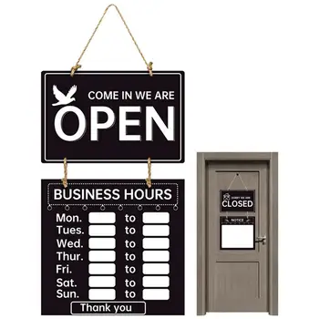  Открытая закрытая вывеска для бизнес-двери Двухсторонний висячий знак магазина часов Сменный набор вывесок Декоративный многофункциональный