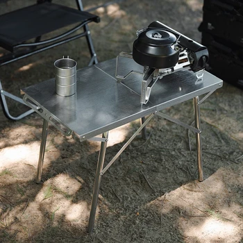  Открытый складной стол для кемпинга Портативный мини-стол для пикника из нержавеющей стали для приготовления пищи Кемпинг Повседневный стол для барбекю Новый