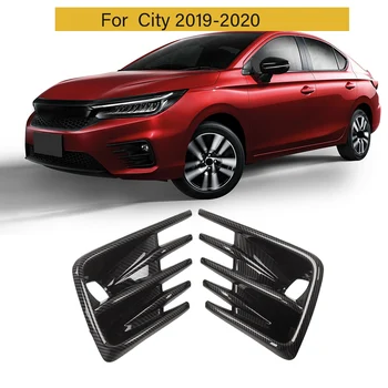 Пара для Honda City 2019 2020 Углеродное волокно Передний бампер Противотуманная фара Крышка лампы Ободок Автомобильные аксессуары