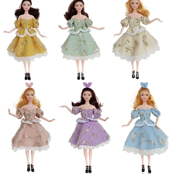 Пасторальный стиль Платье Вечерняя юбка для 1/6 куклы Вечеринка Одежда для Барби Кукла Одевалка Аксессуары Девочки DIY Игрушки Подарки на день рождения