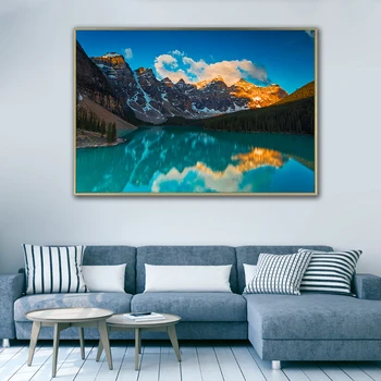 Пейзаж HD картины настенное искусство горное озеро холст живопись плакаты печать искусство на холсте декор гостиной