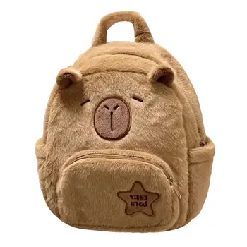  Плюшевый рюкзак для животных Большая емкость Симпатичный плюшевый рюкзак с плюшевыми животными Игрушка Яркая повседневная сумка Мягкая и удобная подушка для куклы