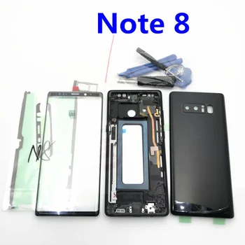  Полный корпус Чехол Задняя крышка аккумулятора Передний экран Стеклянная линза Средняя рамка для Samsung Galaxy Note 8 N950 N950F Запчасти note8