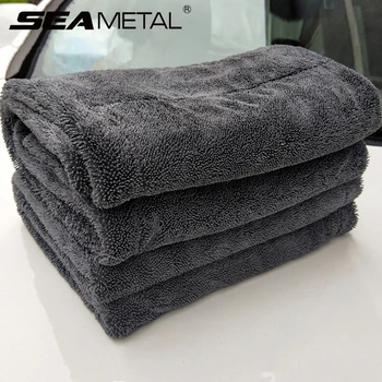 Полотенце для мытья автомобиля 1200GSM Двустороннее полотенце Детализация автомобиля Скрученная плетеная ткань Супер впитывающая тряпка для автомобиля Аксессуары для мойки дома