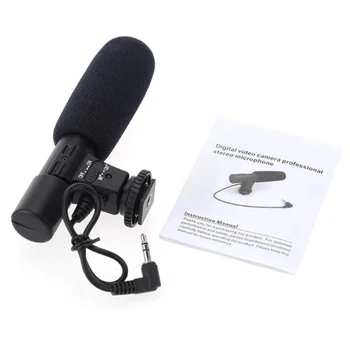 Портативный конденсаторный стереомикрофонный микрофон с креплением 3,5 мм для DSLR