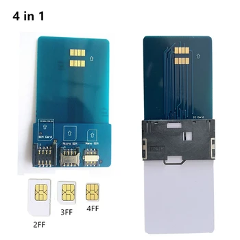  Преобразователь SIM-карт 4 в 1 в смарт-карту Расширение IC-карты для стандартной микро-SIM-карты и адаптера для нано-SIM-карты Адаптер Комплект адаптера