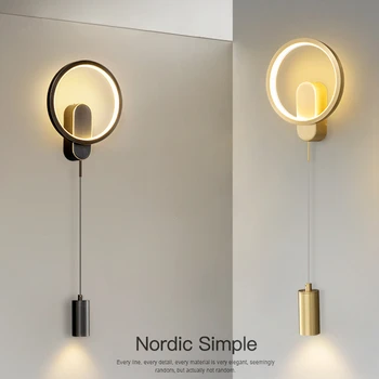  прикроватная лампа роскошный скандинавский минималистичный современный коридор проход настенный светильник длинная полоса лампа гостиная фон настенный светильник