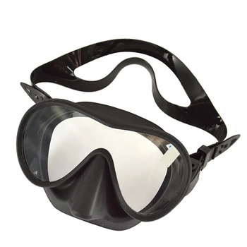 ПРОДОЛЖАЙТЕ НЫРЯТЬ Панорамная маска для подводного плавания для взрослых, маска для подводного плавания из закаленного стекла, очки для плавания премиум-класса с крышкой для носа, черный