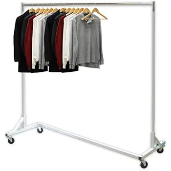 Простая вешалка для одежды промышленного класса Z-Base, нагрузка 400 фунтов с 62-дюймовой удлиненной вешалкой для верхней одежды