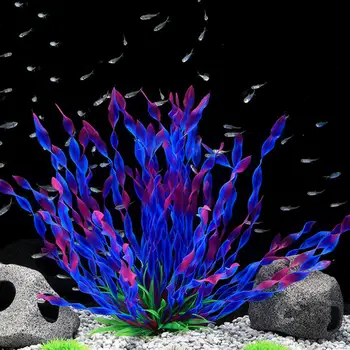  Прочный практичный искусственный аквариумный орнамент из морских водорослей 3 цвета Дополнительный искусственный растительный яркий для подводного