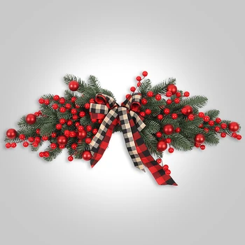 Рождественский фестиваль венков из искусственных сосновых веток благоприятствует праздничному художественному венку декоративный с красным шаром для декора перемычки настенной двери
