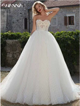 Романтическое свадебное платье с вырезом в форме сердца Классические аппликации Платье для невесты Элегантное бальное платье Длинное свадебное платье Robe De Mariée