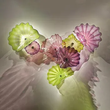Роскошные пластины из муранского стекла ручной работы для украшения стен фиолетово-зеленого цвета