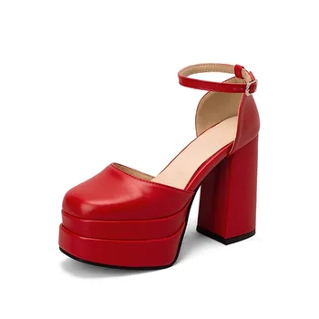 Роскошные сандалии Женщины Дизайнеры Свадебная платформа Обувь Круглый носок Высокие каблуки Мода Супер Большой Размер 49 50 Zapatos Mujer 33-84