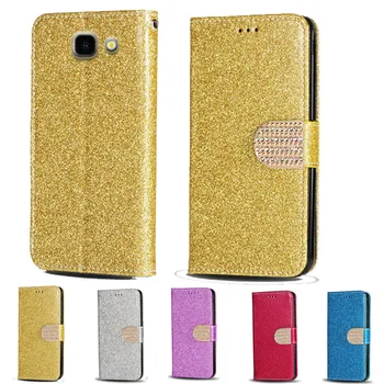 Роскошный блестящий кожаный кошелек-кошелек для телефона Samsung Galaxy J5 J7 Prime 2 Prime2 Prime2 Слот для карты