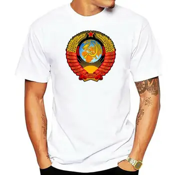 Российский герб СССР Черная мужская футболка Размер S - 3XL Top Tee Humor Мужские футболки с круглым вырезом Большие размеры