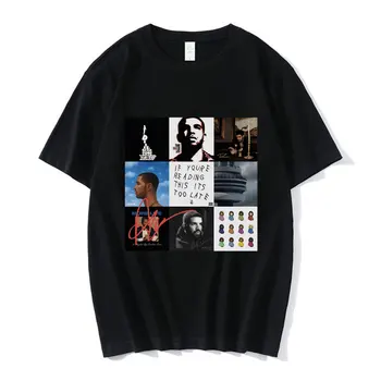 Рэпер Дрейк Обложка музыкального альбома Графическая футболка Мужская мода Хип-хоп Винтаж Футболка с коротким рукавом Повседневные футболки оверсайз Y2K