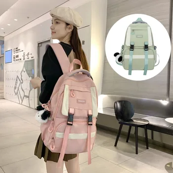  Рюкзак студента большой емкости Школьные сумки средней вместимости для девочек-подростков Легкий и повседневный рюкзак для ноутбука для мальчиков