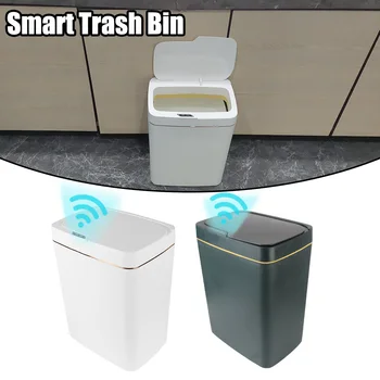  с крышкой умное мусорное ведро мусорное ведро для кухни, ванной комнаты, спальни, автоматическая упаковка в мешки, бесконтактный смарт-датчик 18 л