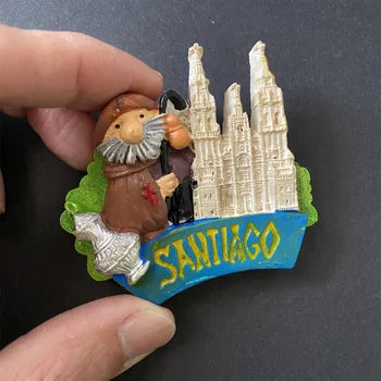 Сантьяго-де-Компостела Туристический Туристический Сувенир Подарок 3D Смола Холодильник Магнит На Холодильник