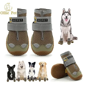 Силиконовая обувь для собак Водонепроницаемые сапоги для собак на открытом воздухе Зимние теплые зимние ботинки для домашних животных Противоскользящая дождевая обувь для средней большой собаки
