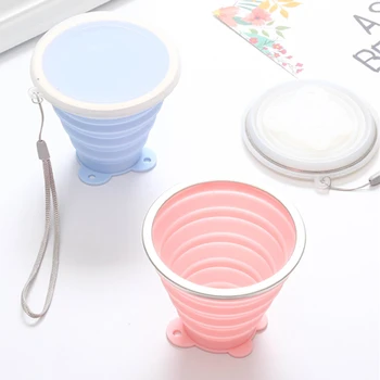 Силиконовая складная чашка для воды Выдвижная компрессионная чашка для мягкой воды Travel Camping Mini Water Cup