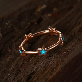 Симпатичные изысканные синие кольца с имитацией опала-звезды для женщин аксессуары для девочек подарок модные женские кольца 2023 свадебные украшения