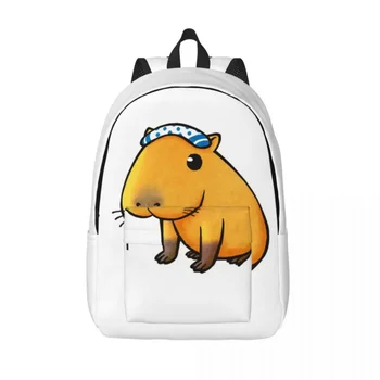Симпатичные холщовые рюкзаки Capybara Дикие животные Южной Америки Колледж Школьные дорожные сумки Женщины Мужчины Книжная сумка подходит для 15-дюймового ноутбука