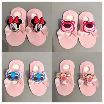 Симпатичный розовый принт Винни-Пух Обувь для мальчиков Аниме Disney Cartoon Резиновое дно Противоскользящая обувь для малышей 0-4 месяца