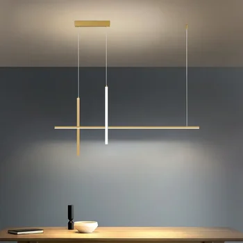 Скандинавская минималистичная светодиодная люстра с регулируемой яркостью для стола, столовой, кухни, барной стойки, подвесного