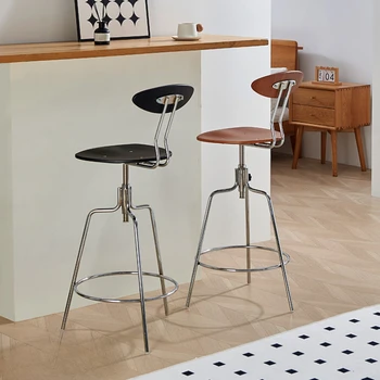 Скандинавские высокие барные стулья Офисная кухонная стойка Винтажные барные стулья на открытом воздухе Поворотный современный туалетный столик Essstuhl Мебель YN50BC